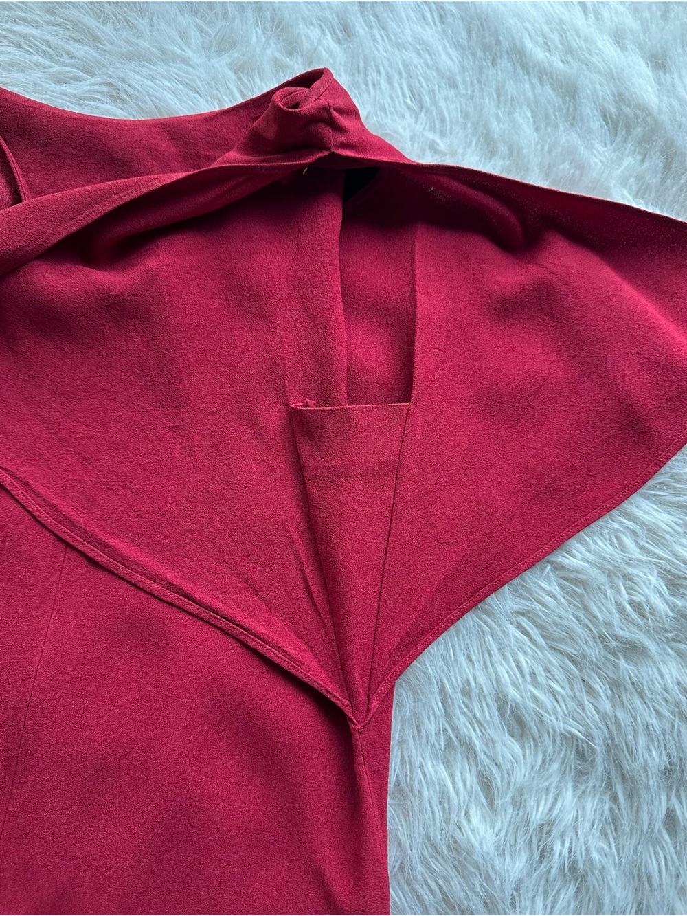 Theory Andzelika Rosina Crepe Red Flutter-Sleeve Mini Dress size 0 - Picture 7 of 16